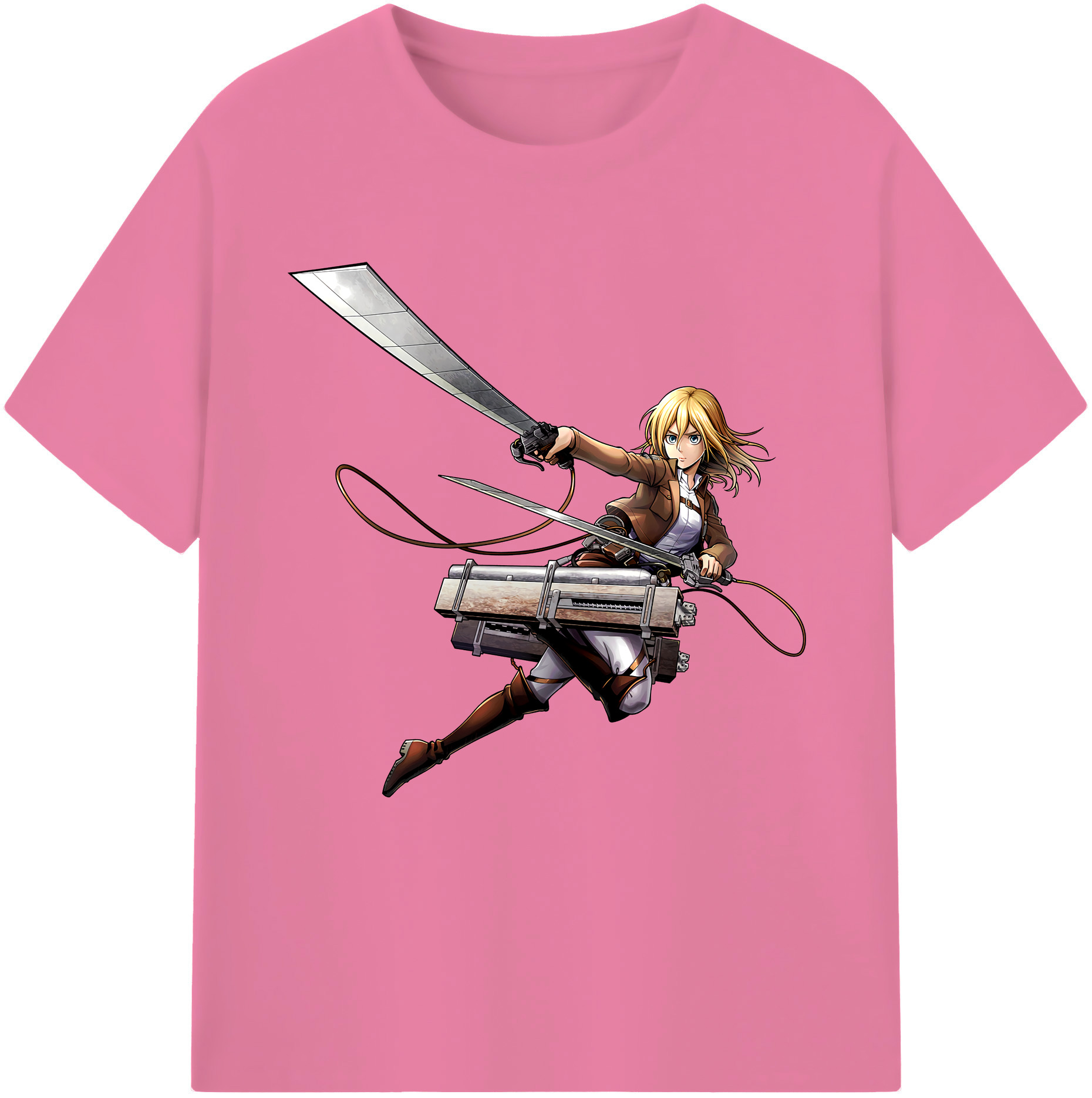 （画像用） 進撃の巨人 クリスタ·レンズ Attack on Titan Christa Lenz 綿100％半袖Tシャツ（フロントプリント）